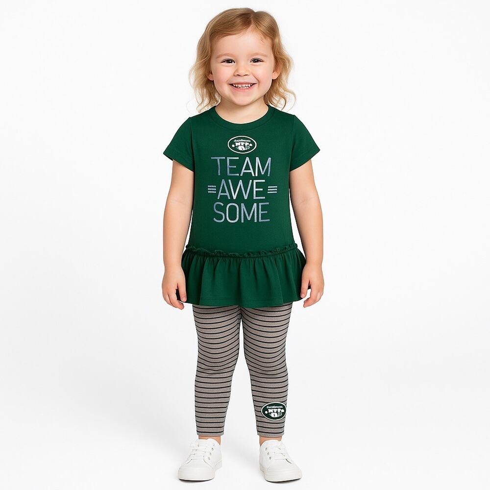 NWT New York Jets Girls’ 2-Piece Outfit – Size Small (4)